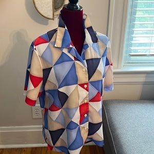 Vintage short sleeve button down top